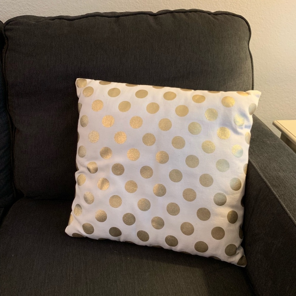 White and Gold Throw Pillow